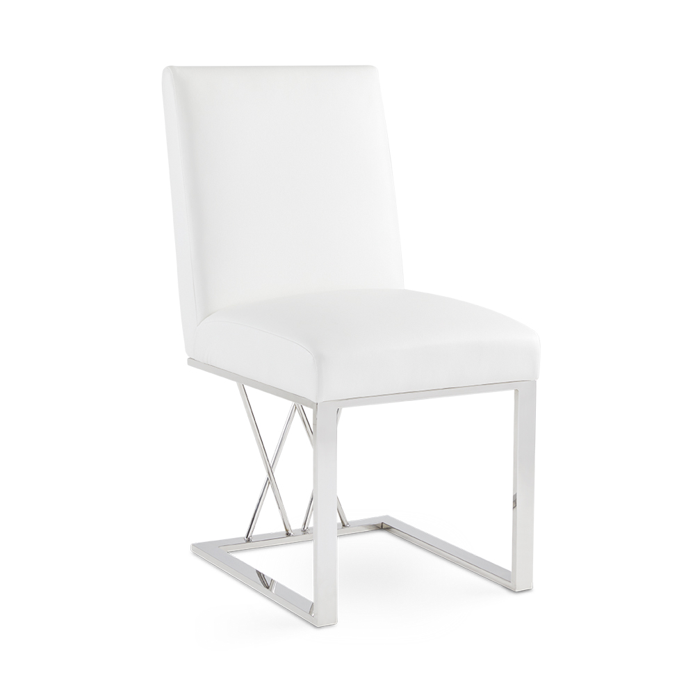 Martini Dining Chair: White Leatherette